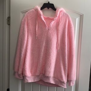 Pink fuzzy hoodie